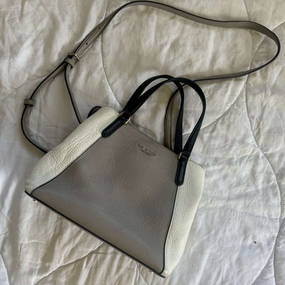Kate Spade Gray and White Satchel Bags Modern Design